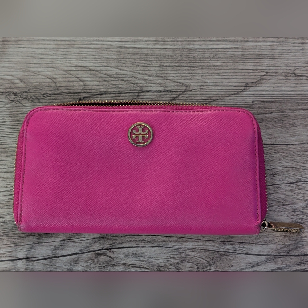 Tory Burch Fuchsia Zip-Around Wallet